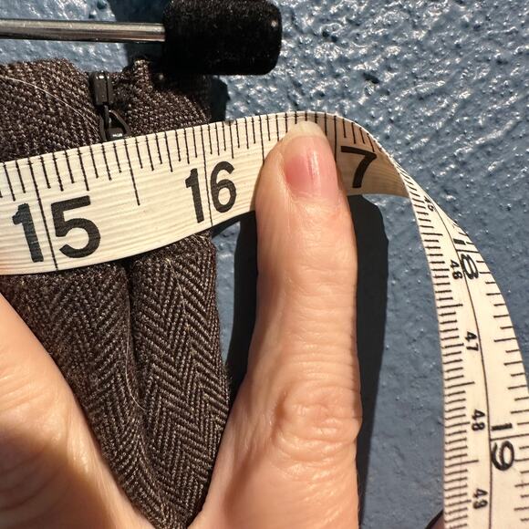 beau bois Design Laboratory Medium Mini Skirt Micro Pin Stripe Brown Applique - Picture 3 of 9